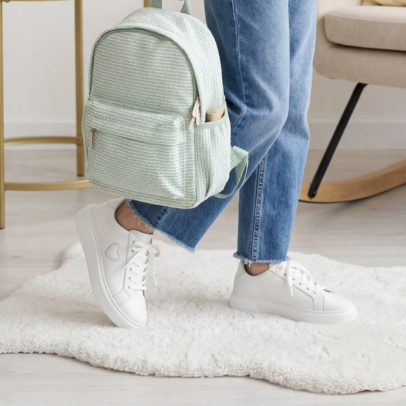 Cluxa White Sneaker with White Sole - Image 2