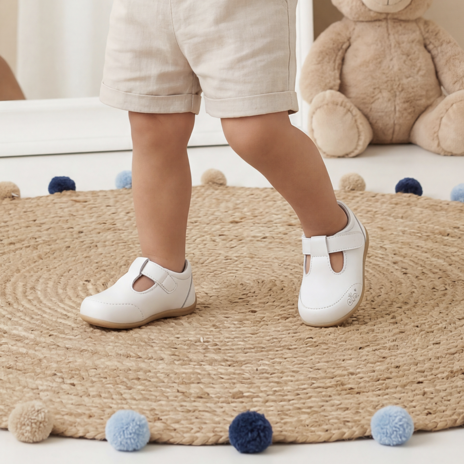 Hugo White Shoe with Camel Sole - Image 2