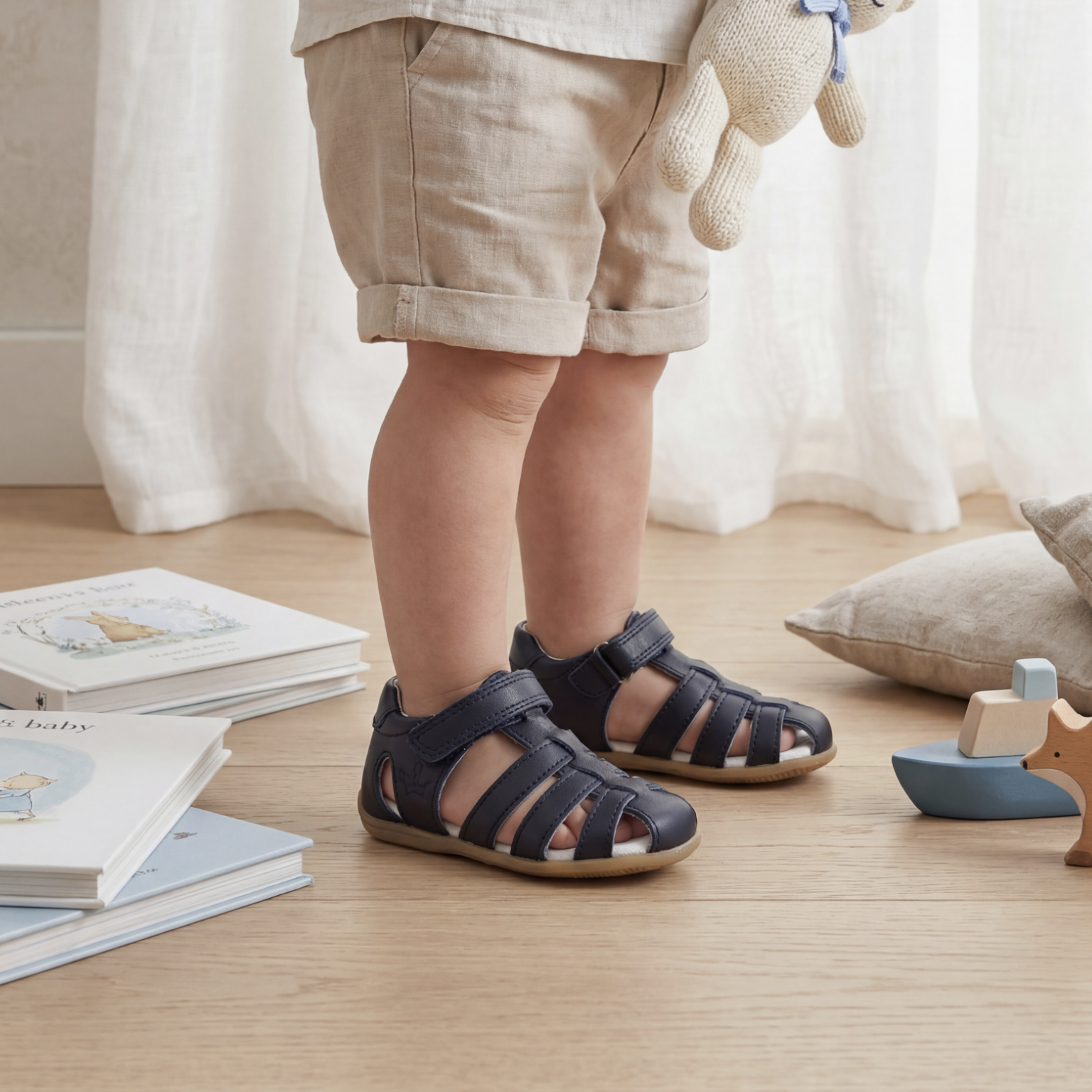 Lucas Navy Sandal with Camel Sole - Image 2
