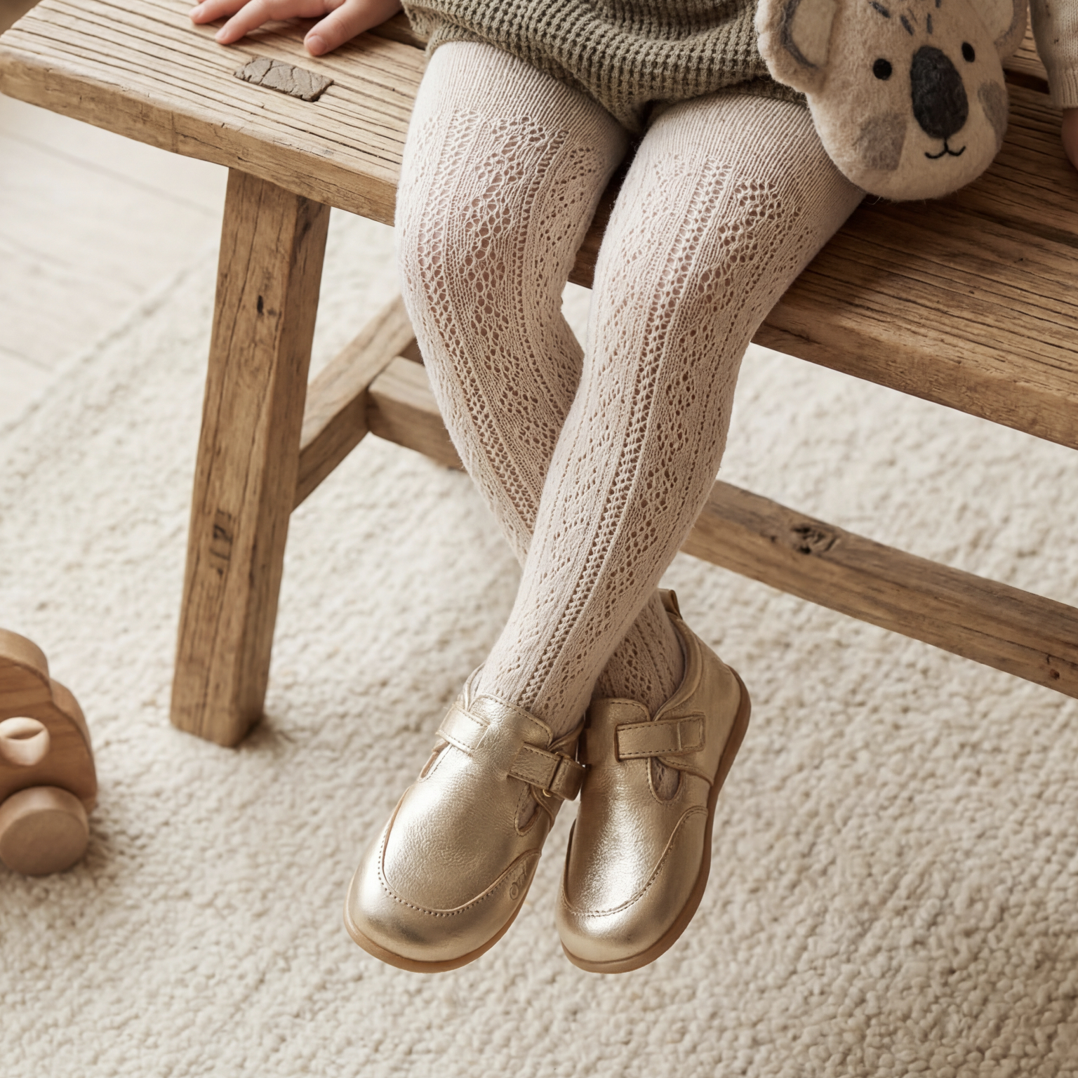 Rita Gold Shoe with Camel Sole - Image 2