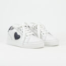 Beri W White and Navy Sneaker with White Sole