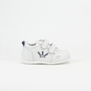 Vasco White and Navy Sneaker with White Sole