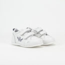 Vasco White and Navy Sneaker with White Sole