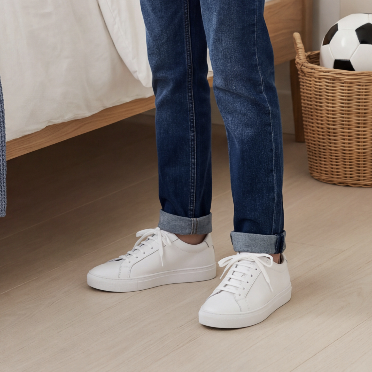 Beri M White Sneaker with White Sole - Image 2